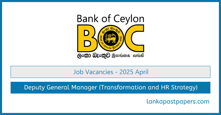 BOC Sri Lanka Job Vacancy 2025 – Deputy General Manager