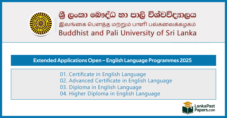 Extended Application Call 2025 – English Language Programmes | Buddhist and Pali University of Sri Lanka