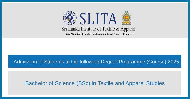 BSc in Textile and Apparel Studies – SLITA Admissions 2025 Open