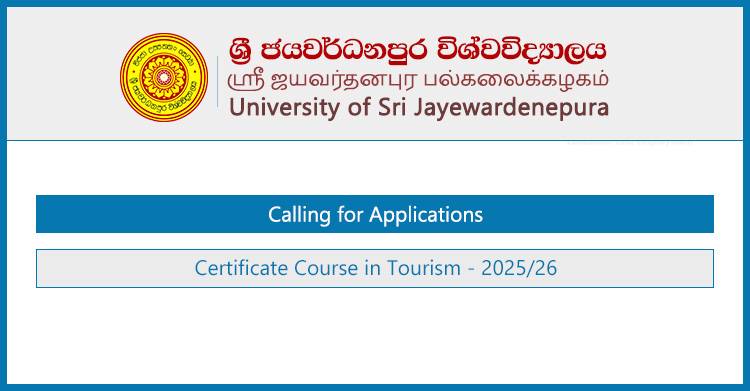 Certificate Course in Tourism 2025/26 – University of Sri Jayewardenepura