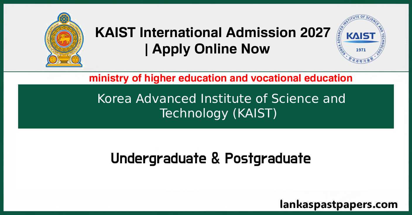 KAIST International Admission 2027 | Apply Online Now
