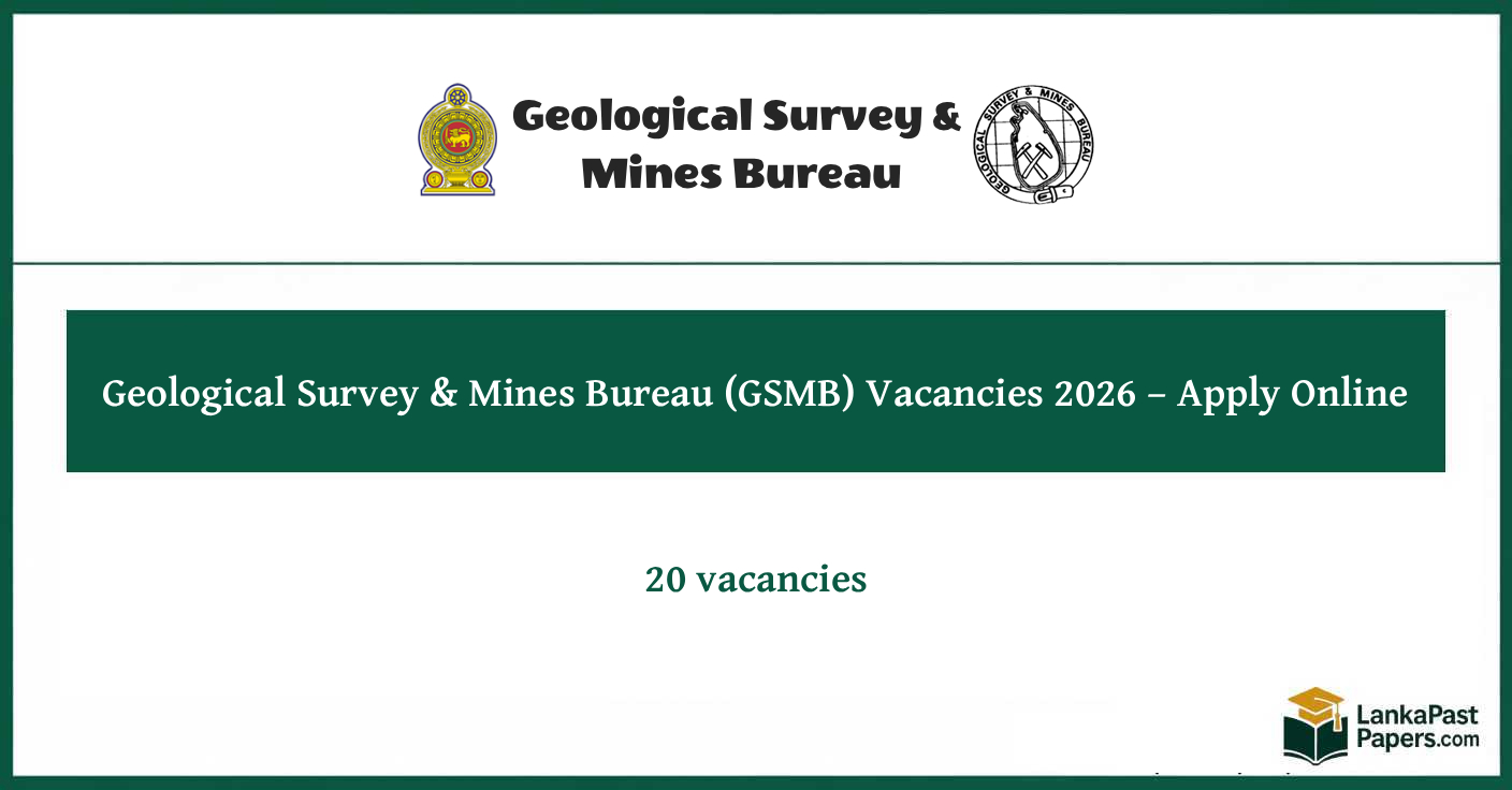Geological Survey And Mines Bureau (GSMB) Vacancies 2026 – Apply Online