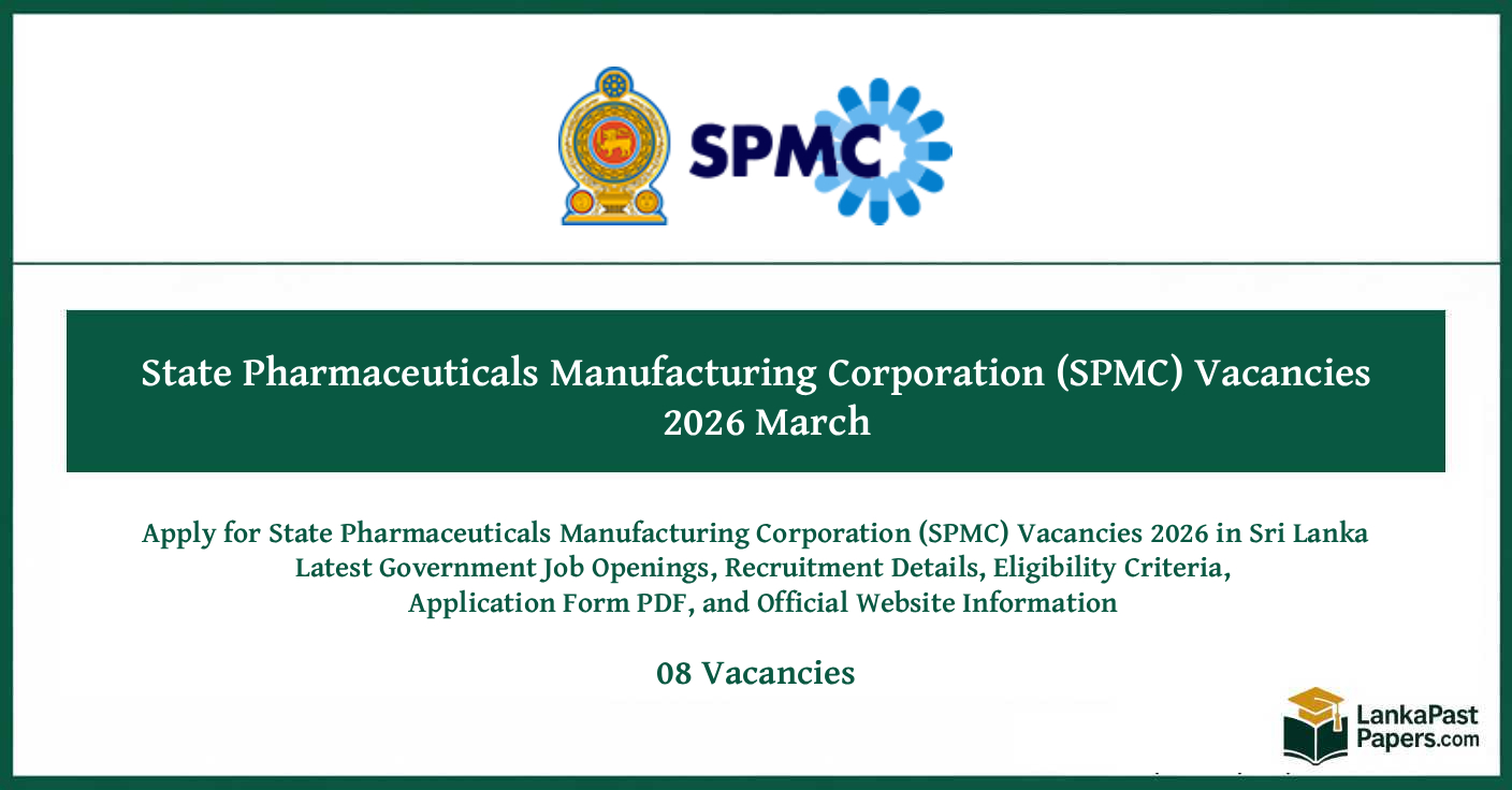 SPMC Vacancies 2026 Sri Lanka Govt Jobs Apply Now