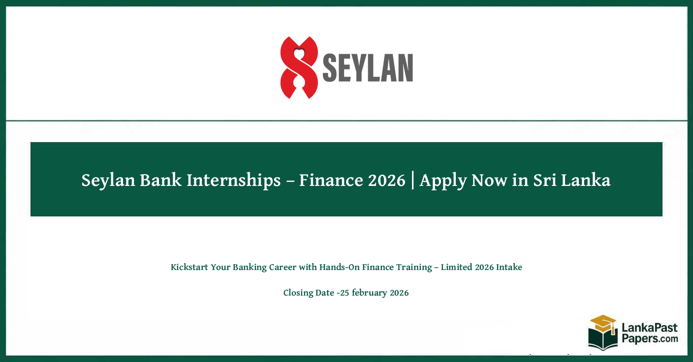 Seylan Bank Internship 2026 (Finance) – Apply Online