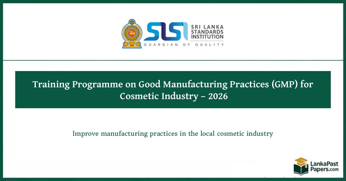 GMP Training for Cosmetic Industry Sri Lanka | SLS ISO 22716 Course