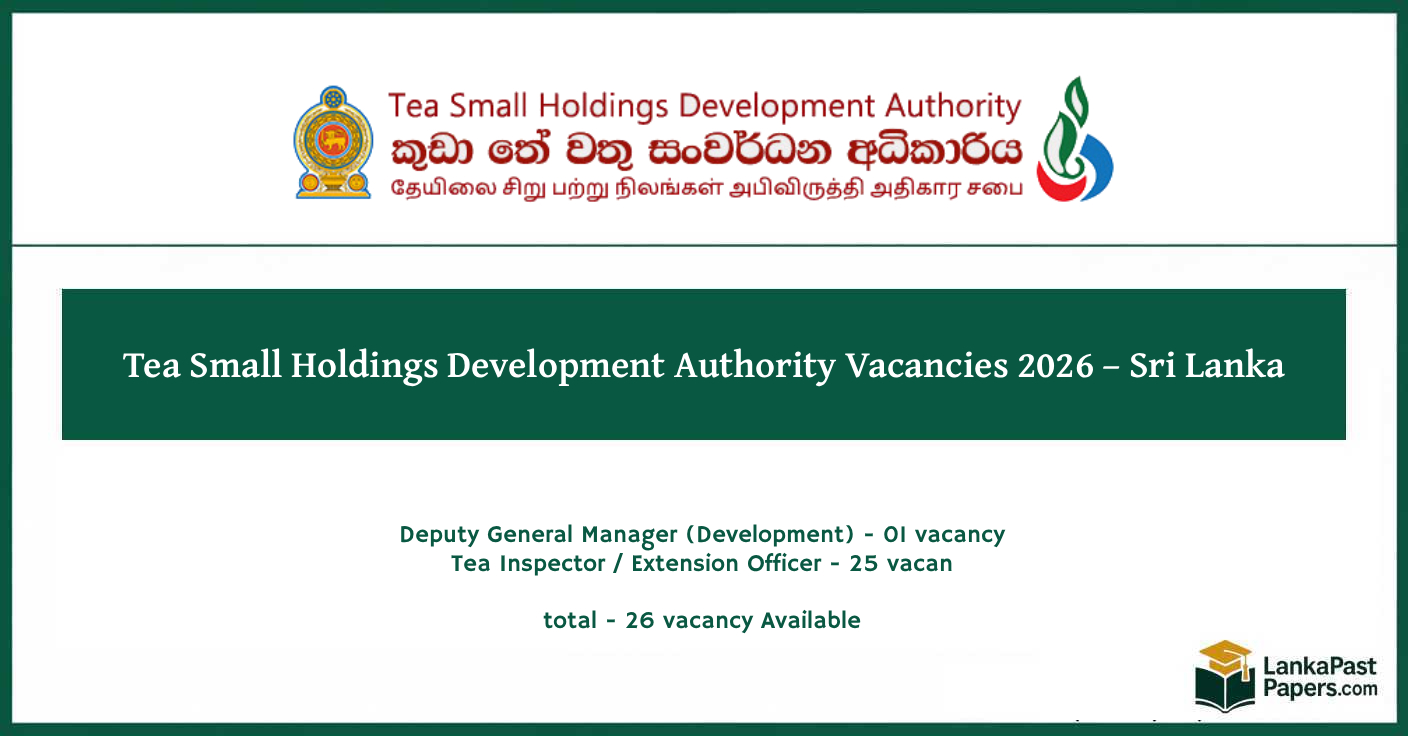 TSHDA Government Vacancies 2026 – Apply Now Sri Lanka