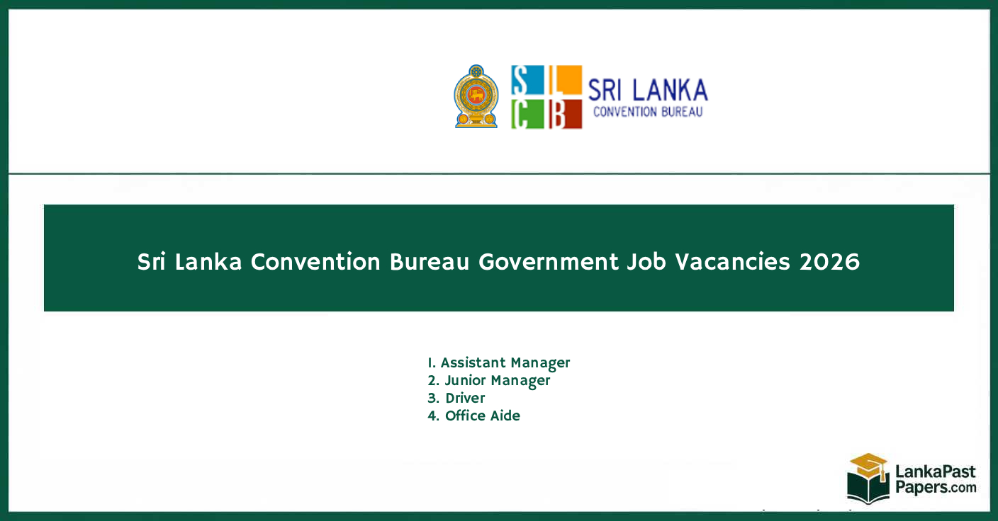 Sri Lanka Convention Bureau Government Job Vacancies 2026 – Apply Online Now