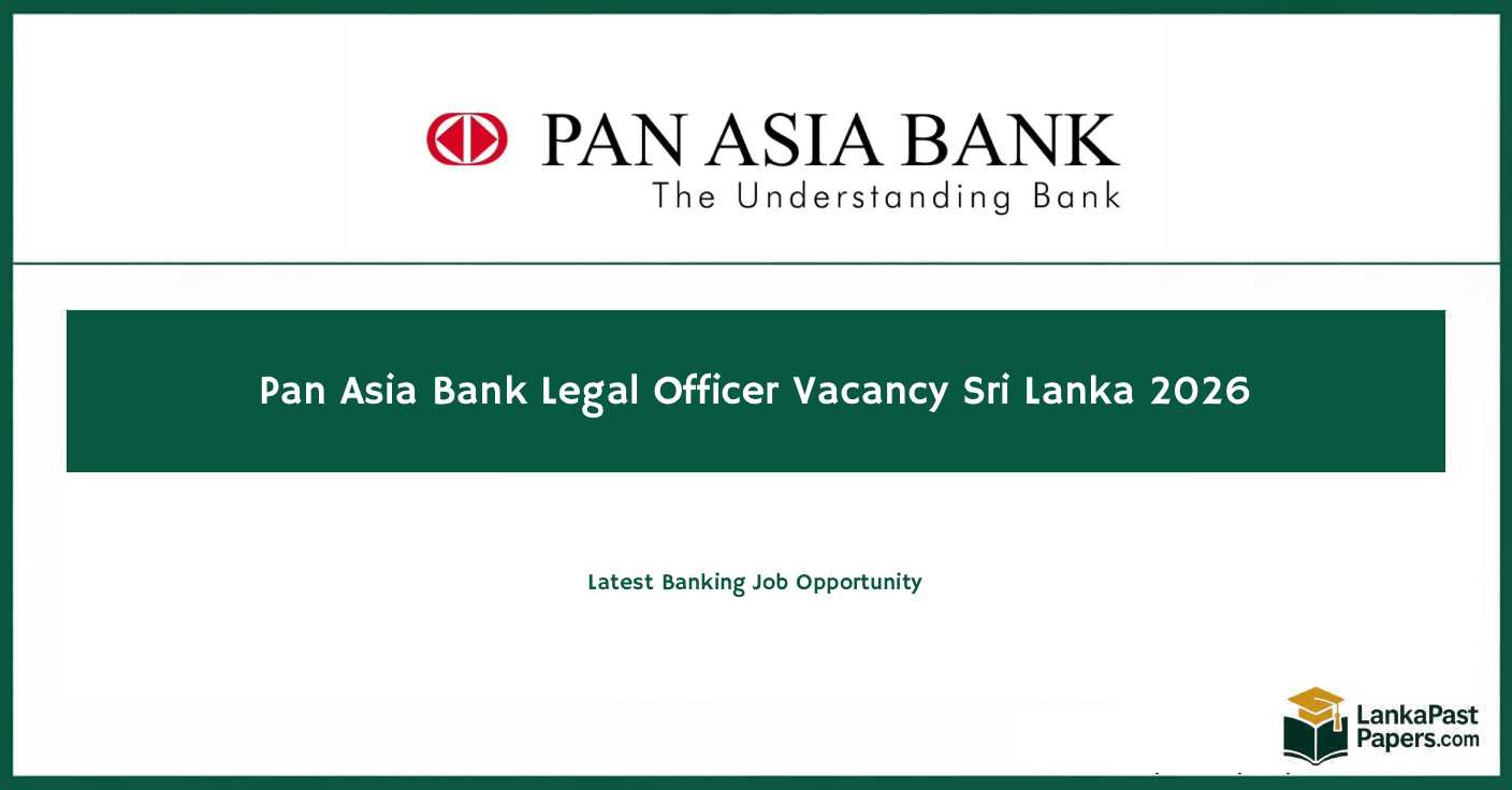Pan Asia Bank Legal Officer Vacancy Sri Lanka 2026