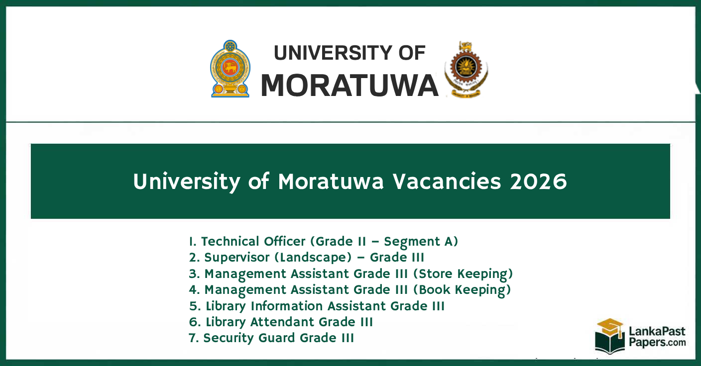 University of Moratuwa Vacancies 2026 Apply Online Now