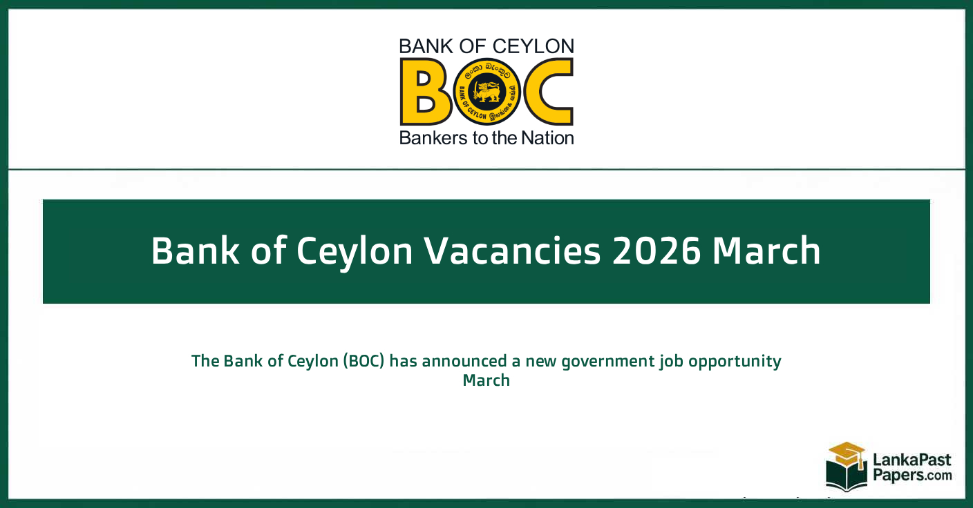 Bank of Ceylon AGM (Digital) Job Vacancy 2026 – Apply Now