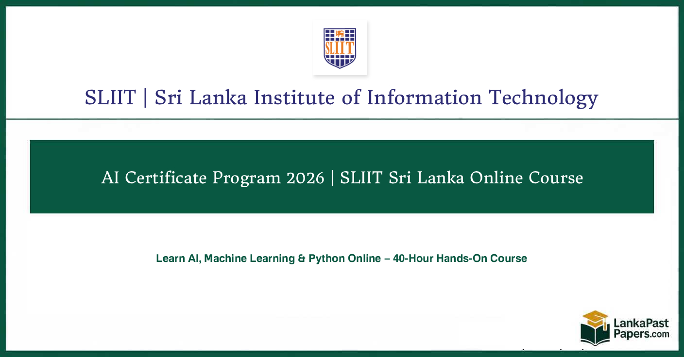 AI Certificate Program 2026 | SLIIT Sri Lanka Online Course