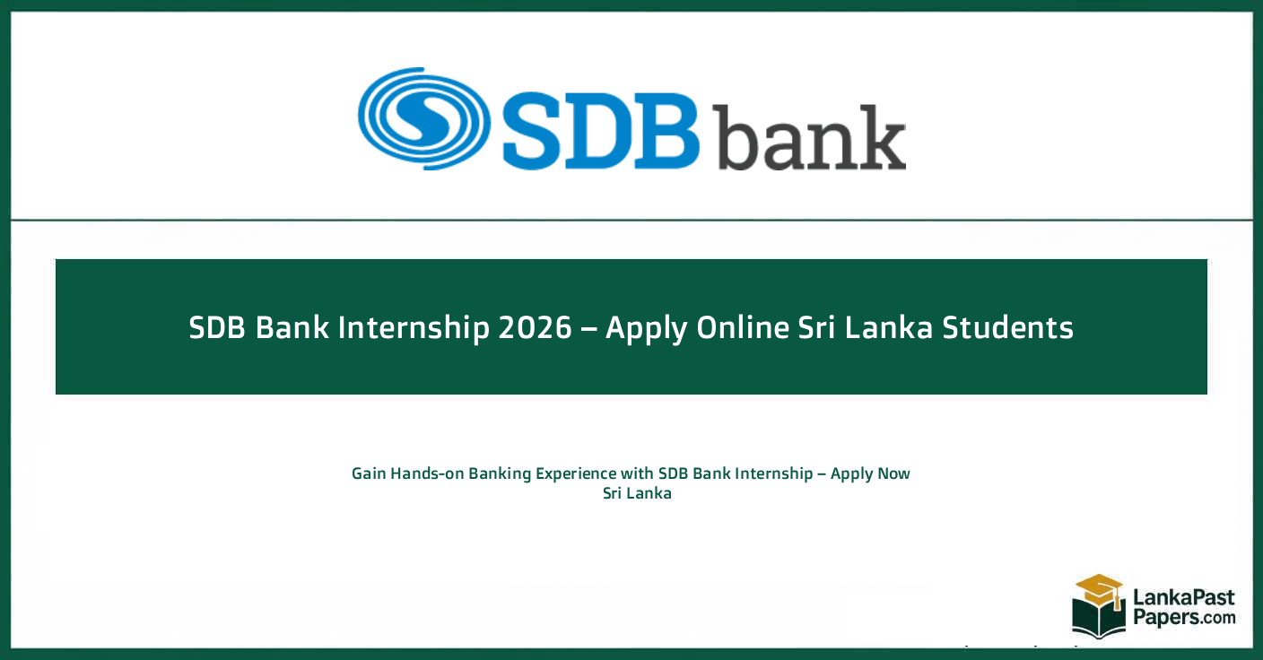 SDB Bank Internship 2026 – Apply Online Sri Lanka Students