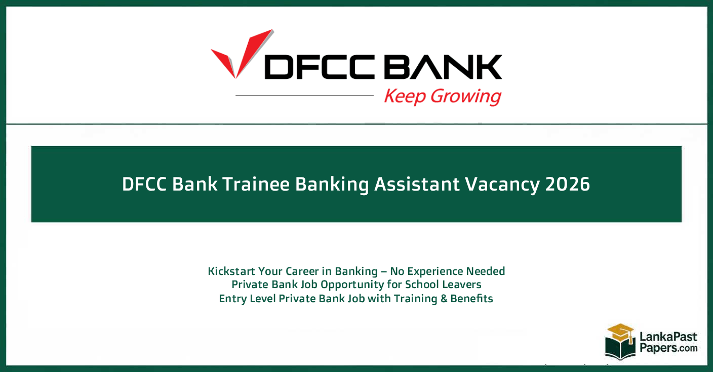 DFCC Bank Trainee Banking Assistant Vacancy 2026 Sri Lanka