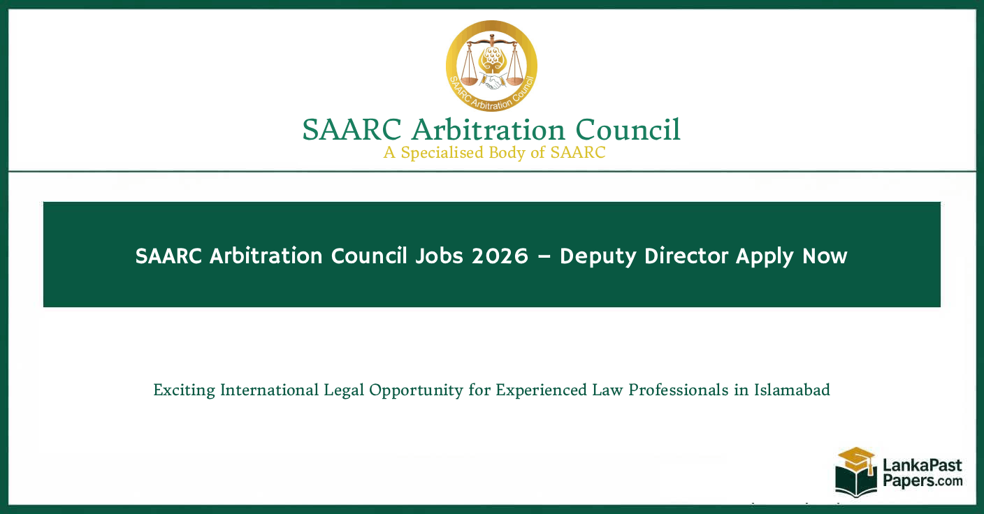 SAARC Arbitration Council Jobs 2026 – Deputy Director Apply Now