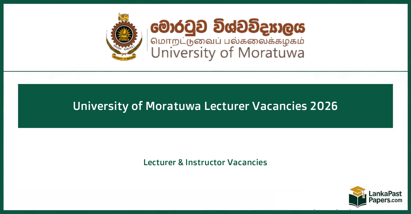 University of Moratuwa Lecturer Vacancies 2026 Apply