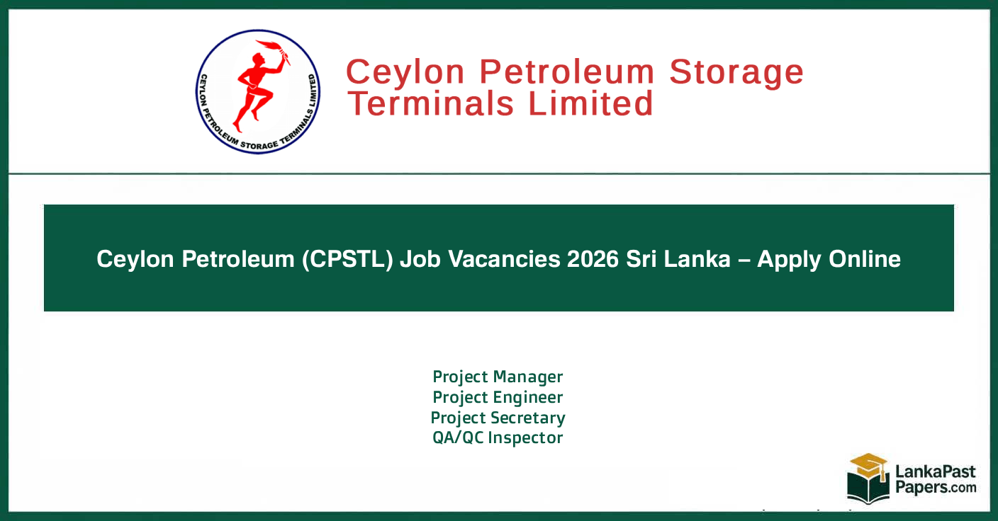 Ceylon Petroleum (CPSTL) Job Vacancies 2026 Sri Lanka – Apply Online