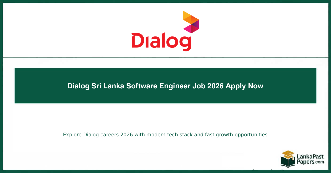 Dialog Sri Lanka Software Engineer Job 2026 Apply Now
