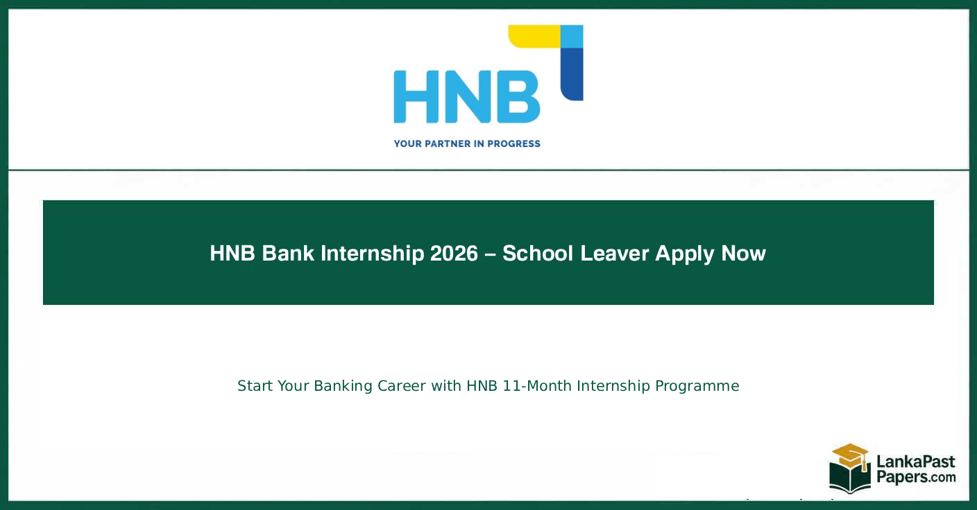 HNB Bank Internship 2026 – School Leaver Apply Now