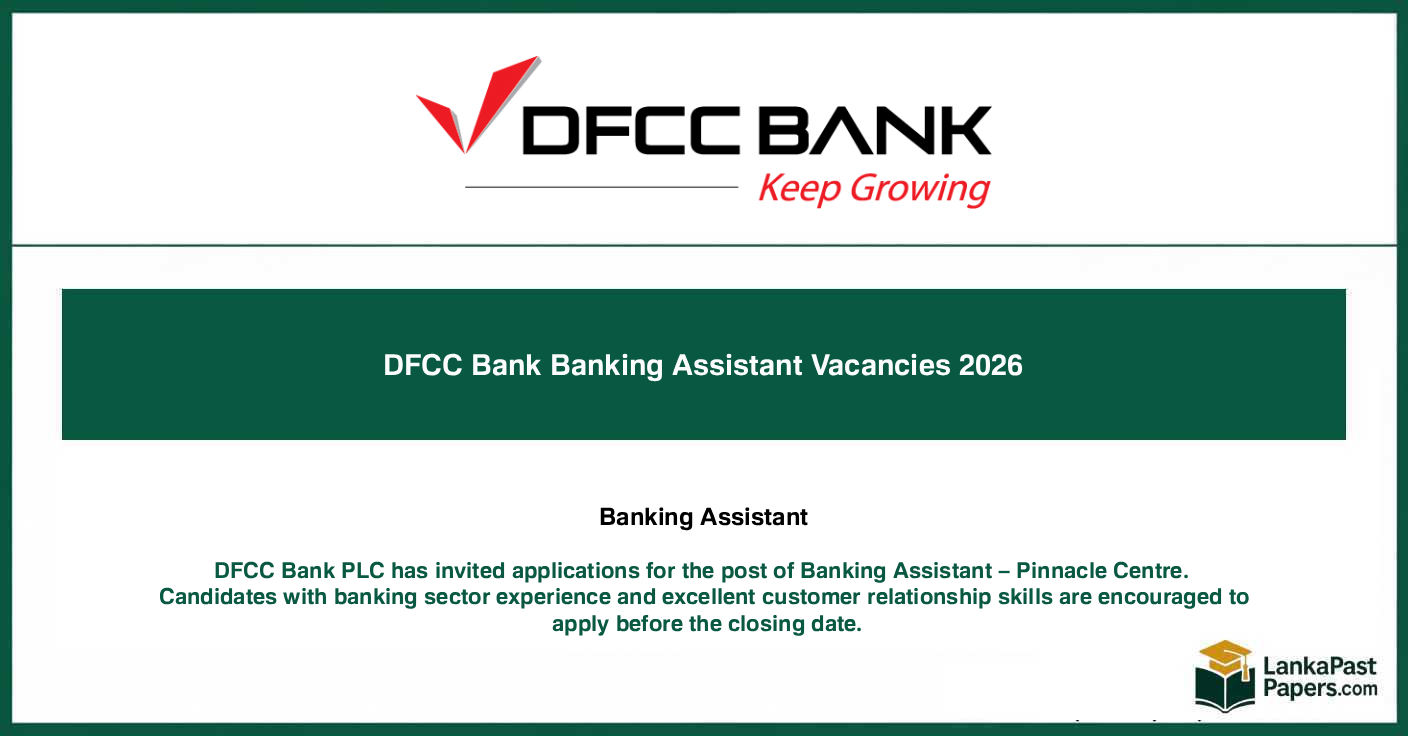 DFCC Bank Banking Assistant Vacancies 2026