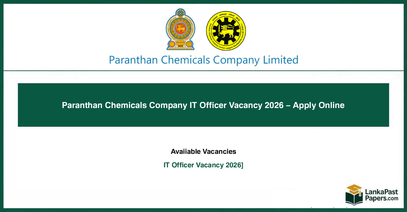 Paranthan Chemicals Company IT Officer Vacancy 2026 – Apply Online