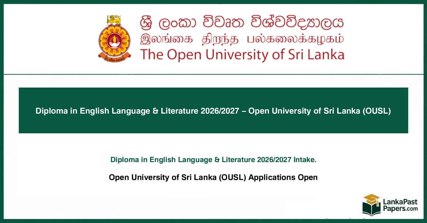 Diploma in English Language and Literature 2026/2027 – Open University of Sri Lanka (OUSL)