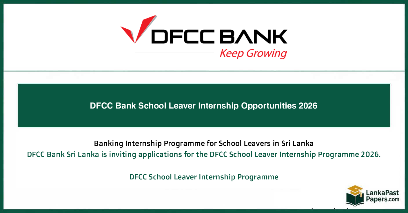 DFCC Bank School Leaver Internship Job Vacancies 2026