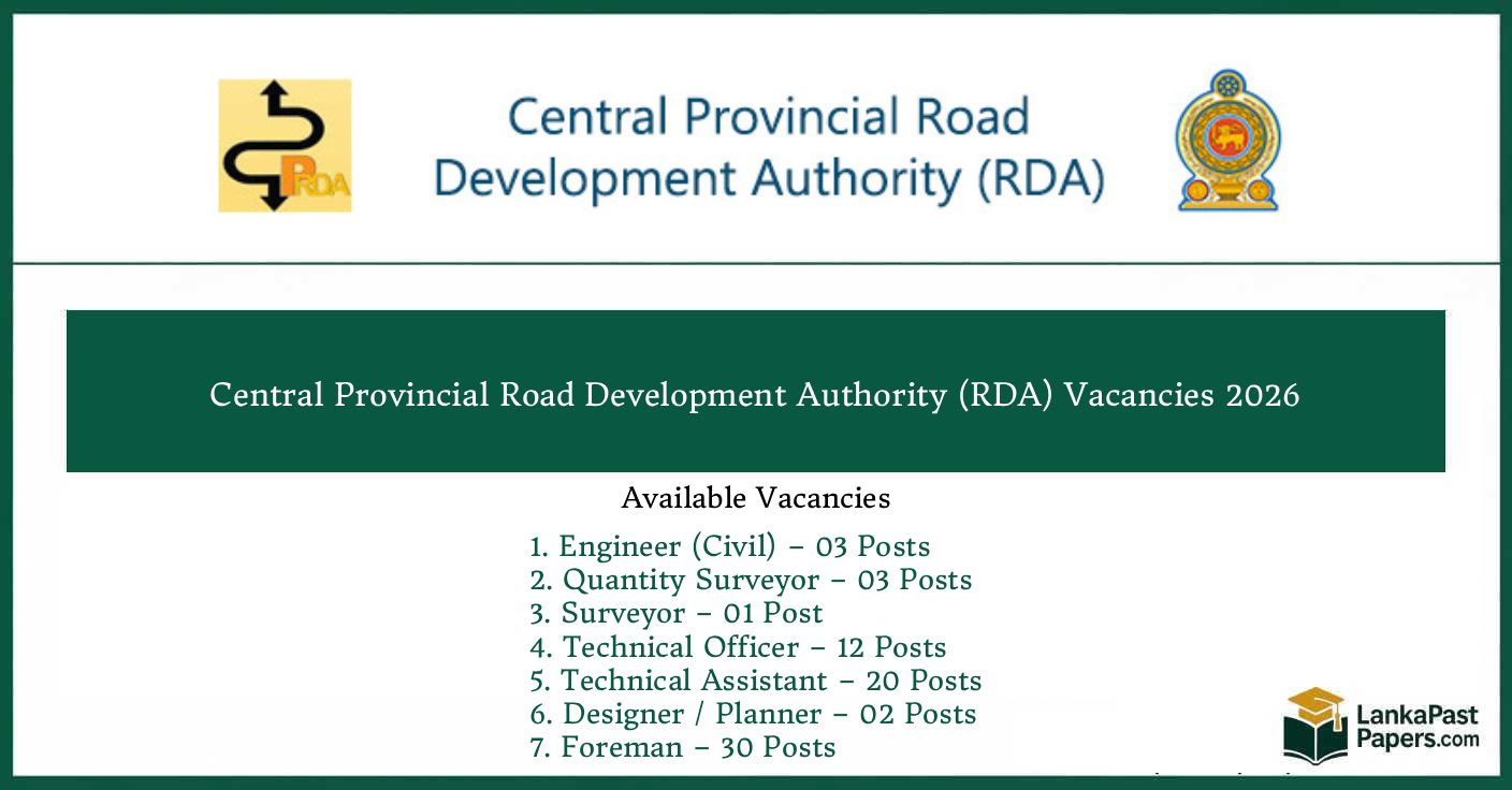 Central Provincial Road Development Authority (RDA) Vacancies 2026