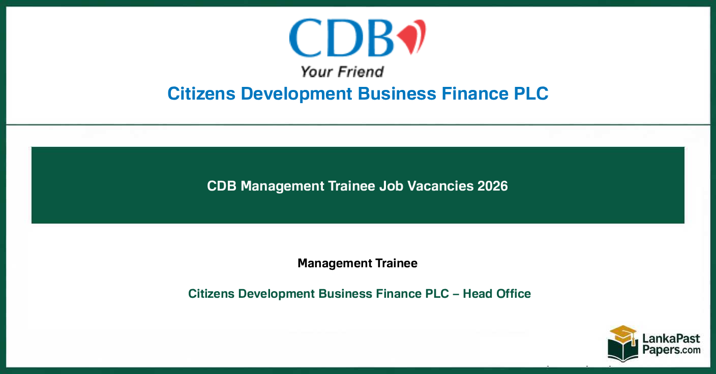Citizens Development Business Finance PLC (CDB) Management Trainee Job Vacancies 2026