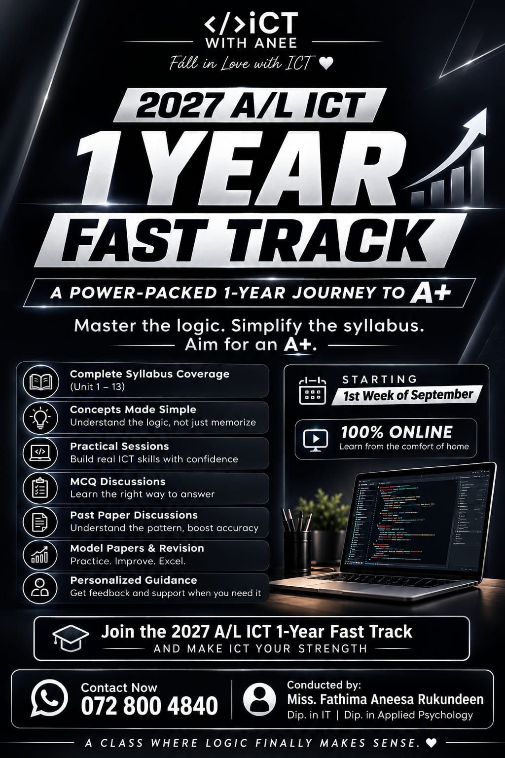 2027 A/L ICT Fast Track English Medium 