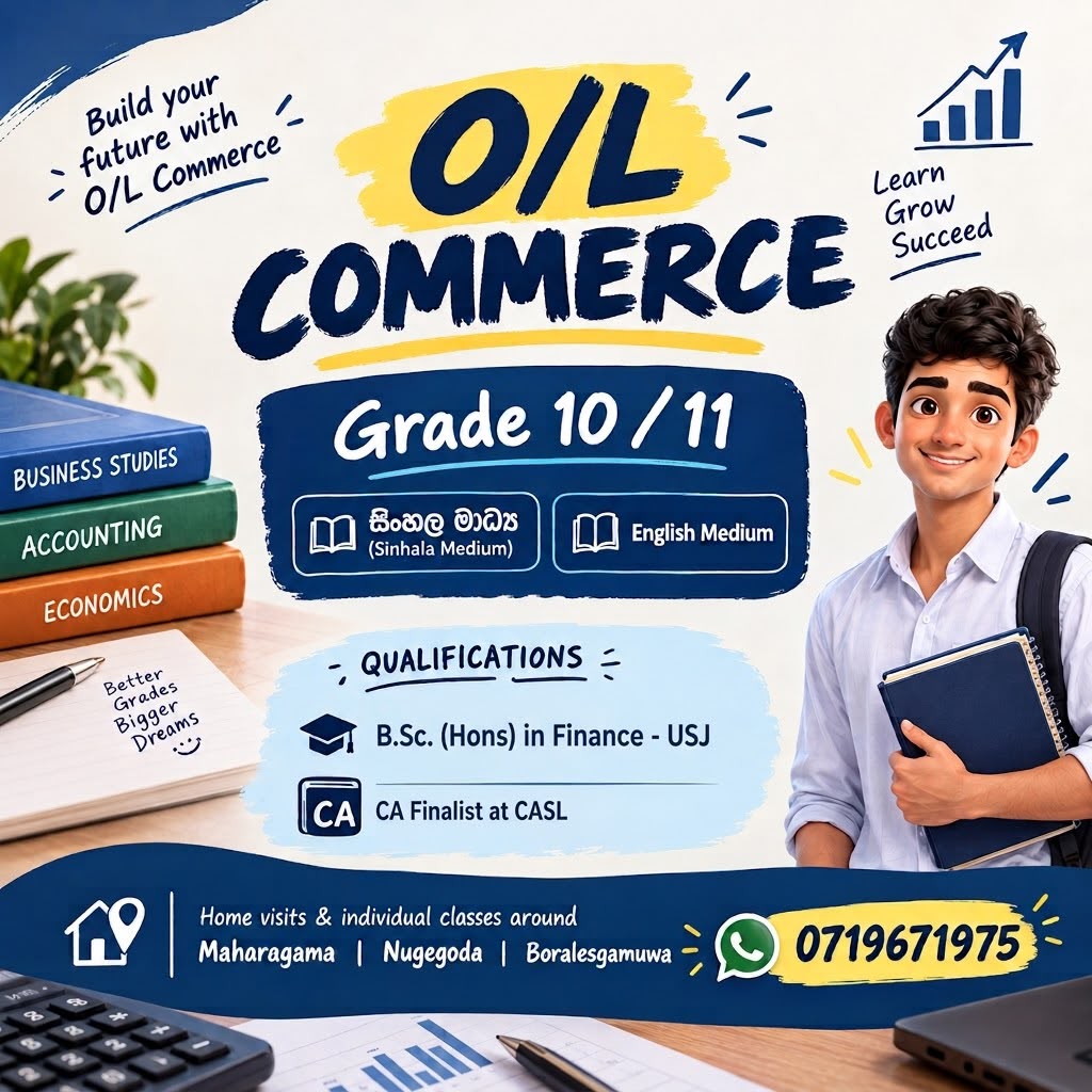 Commerce Classes | Grade 10 & 11 | Individual, Group and Online