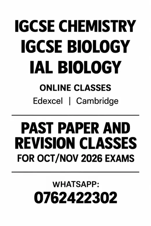Chemistry and Biology Revision and paper class 