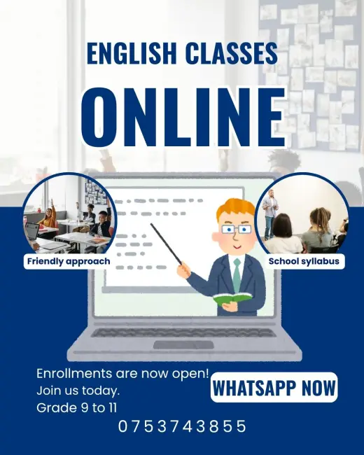 GRADE 9,10,11 ENGLISH LANGUAGE CLASSES 