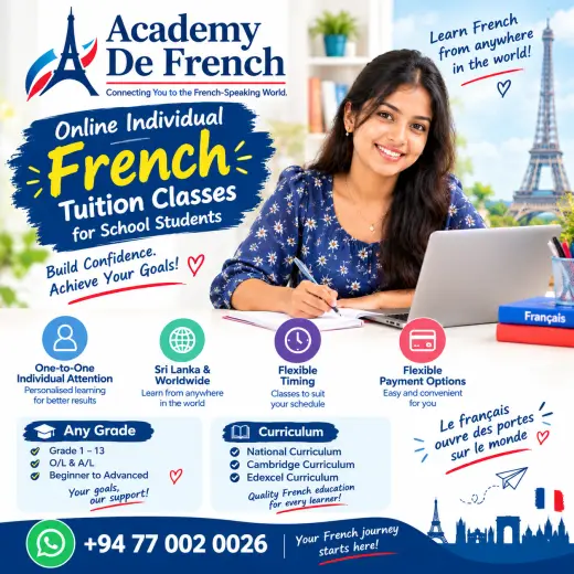 🇫🇷📚 Looking for French Tuition for Your Child in Sri Lanka? | Grade 1–13