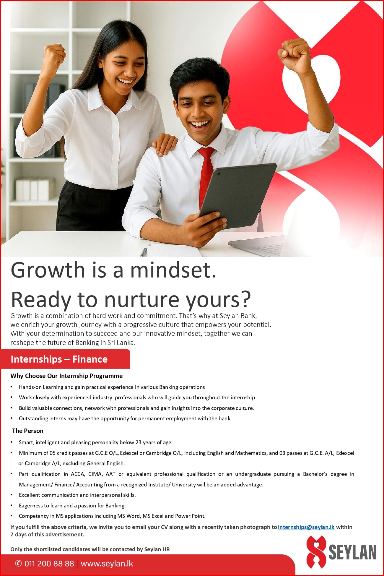 Seylan Bank Internships Finance 2026 Sri Lanka