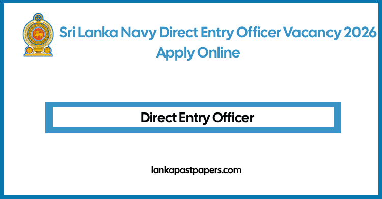 Sri Lanka Navy Direct Entry Officer Vacancy 2026 | Apply Online