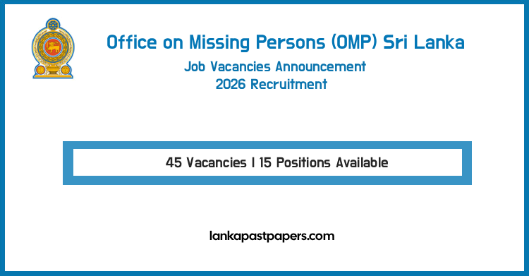 Office on Missing Persons (OMP) Jobs 2026