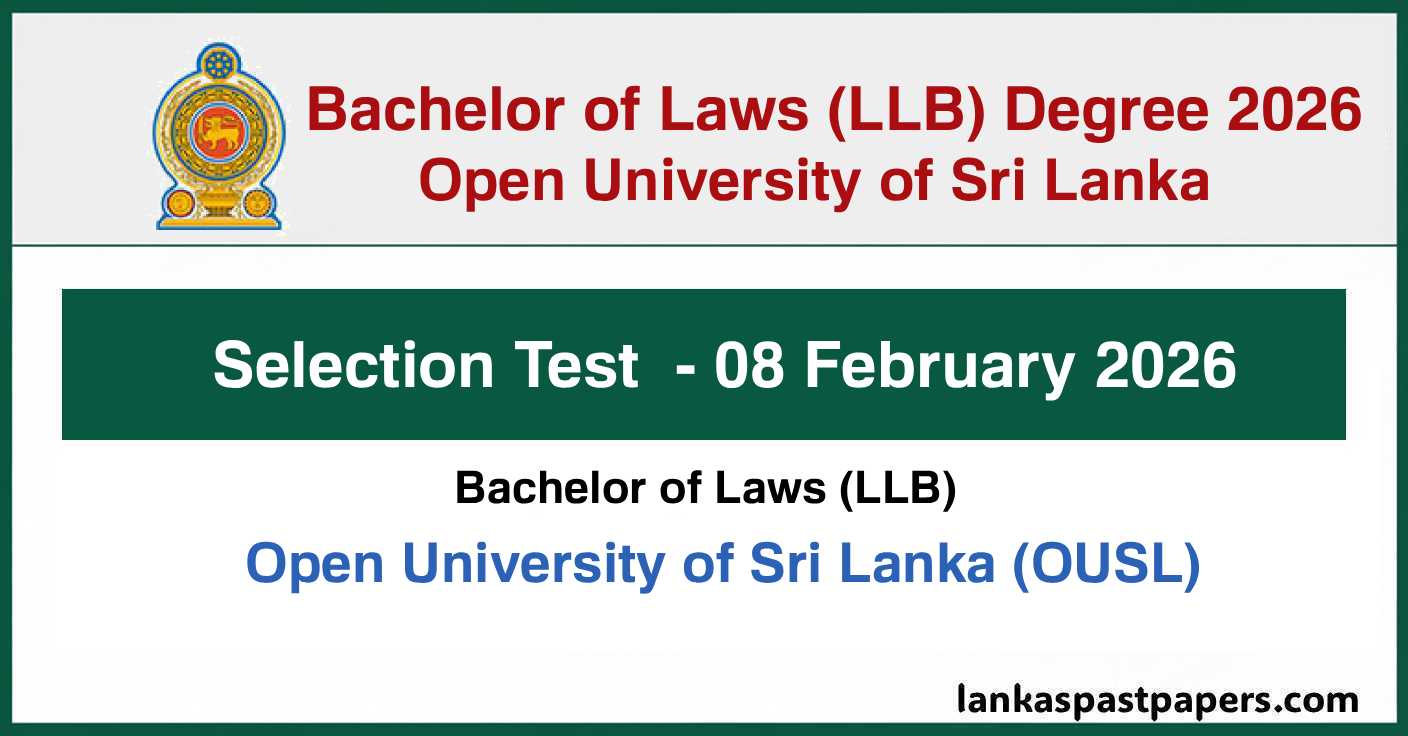 LLB 2026 OUSL Selection Test – 08 February 2026