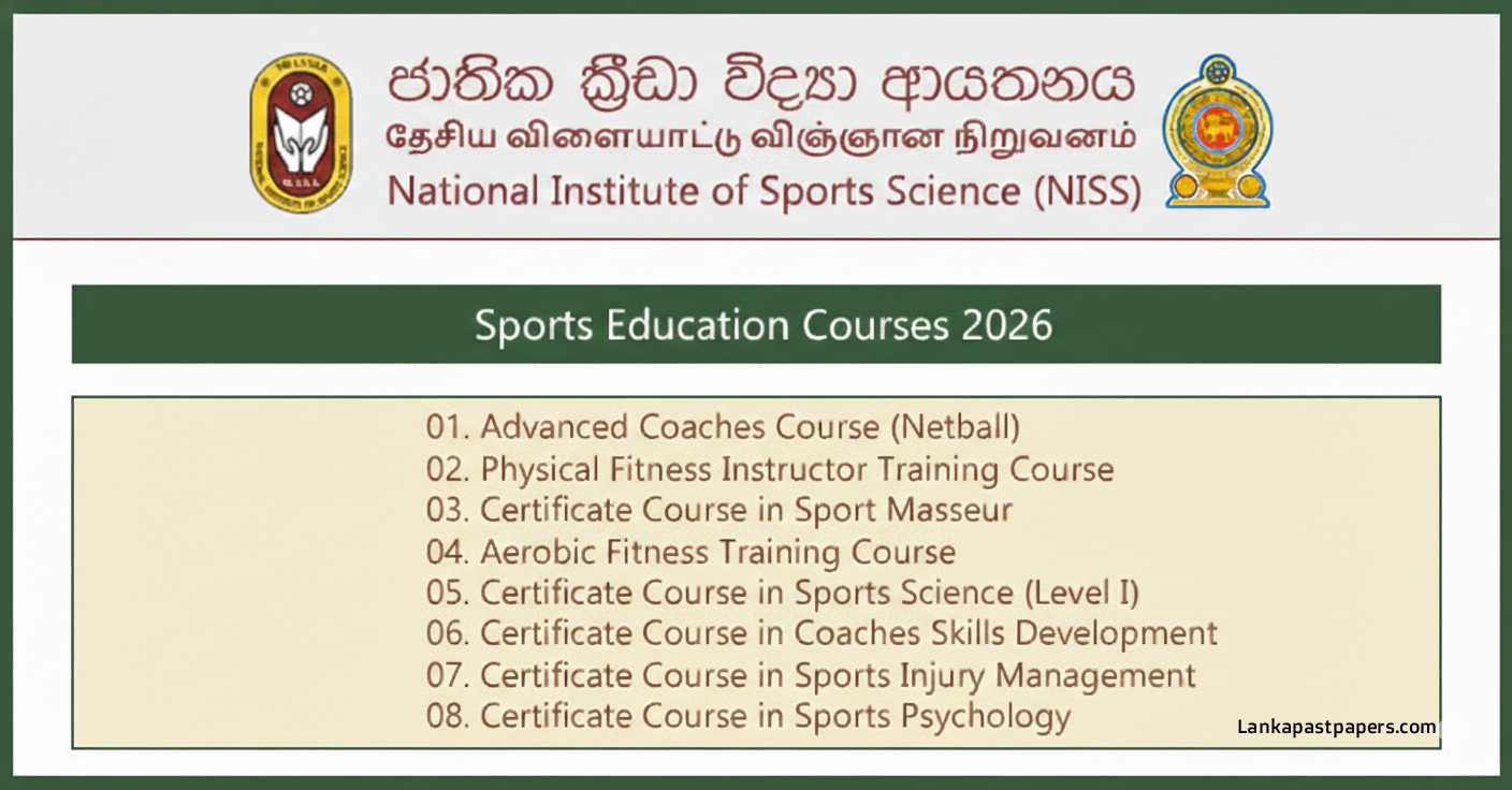 Sports Education Courses 2026 at NISS Sri Lanka – Apply Now