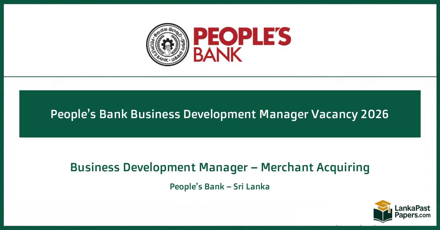 People’s Bank Manager Job Vacancy 2026 (Merchant Acquiring)