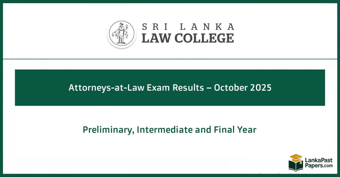 Attorneys-at-Law Exam Results October 2025 Released – SLLC