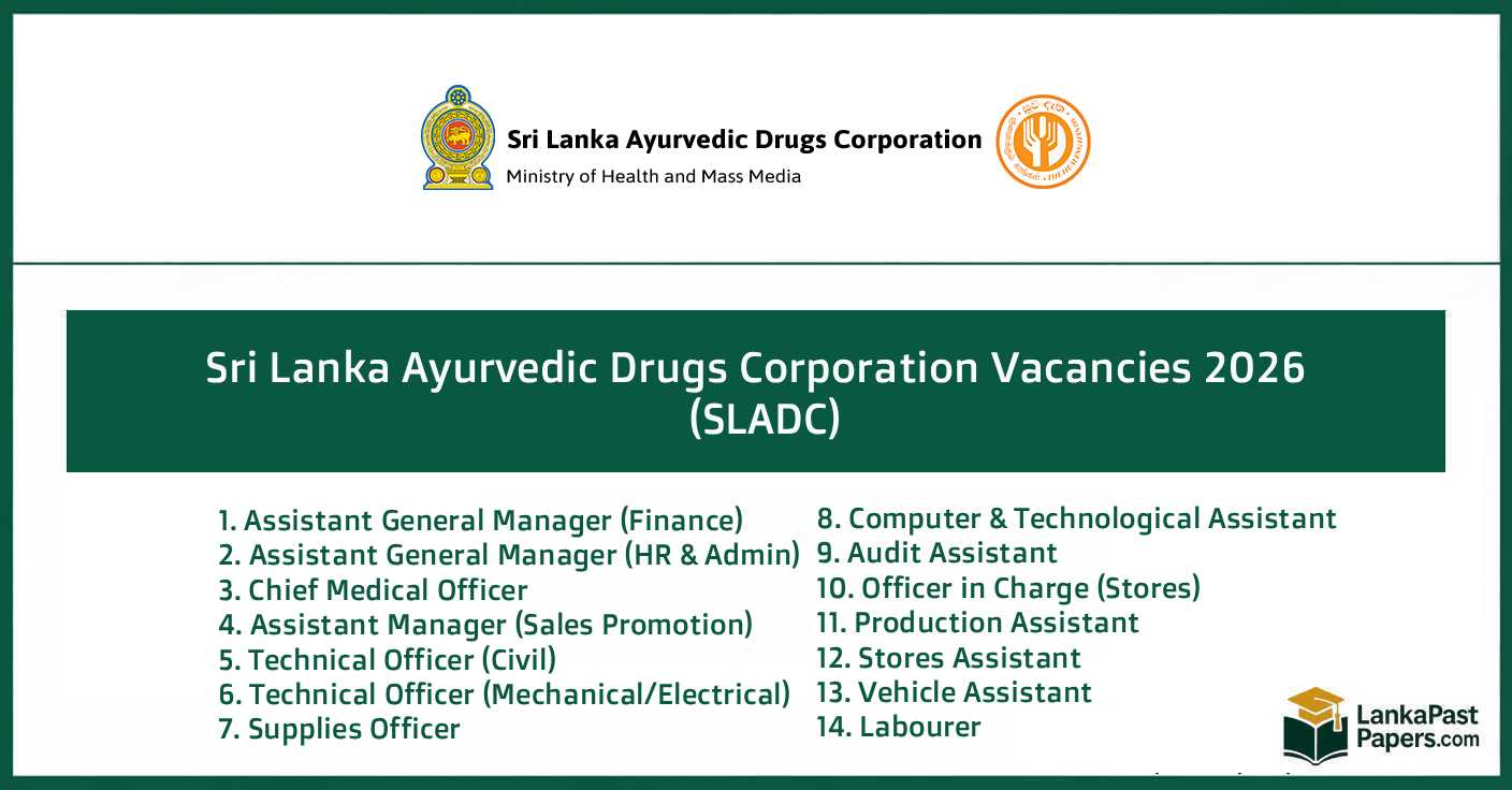 SLIDA Job Vacancies 2026 – Additional Director General / Director