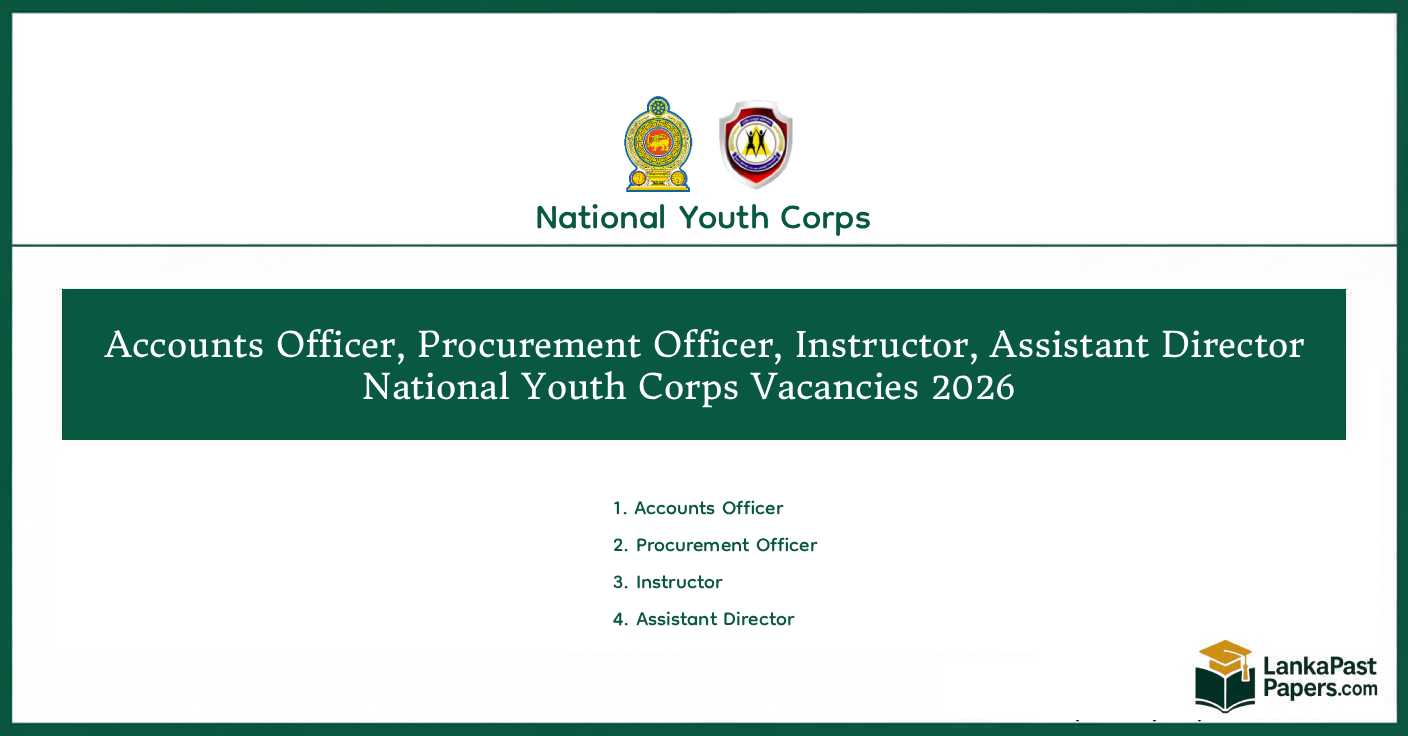 National Youth Corps Jobs 2026 – Accounts, Procurement, Instructor