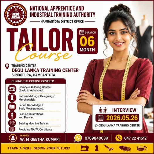 NAITA Tailor Course Hambantota 2026