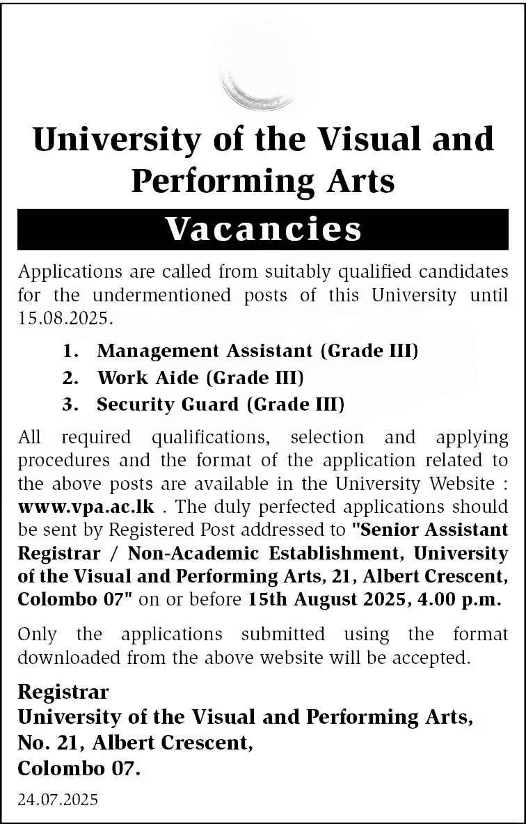 UVPA Job Vacancy 2025