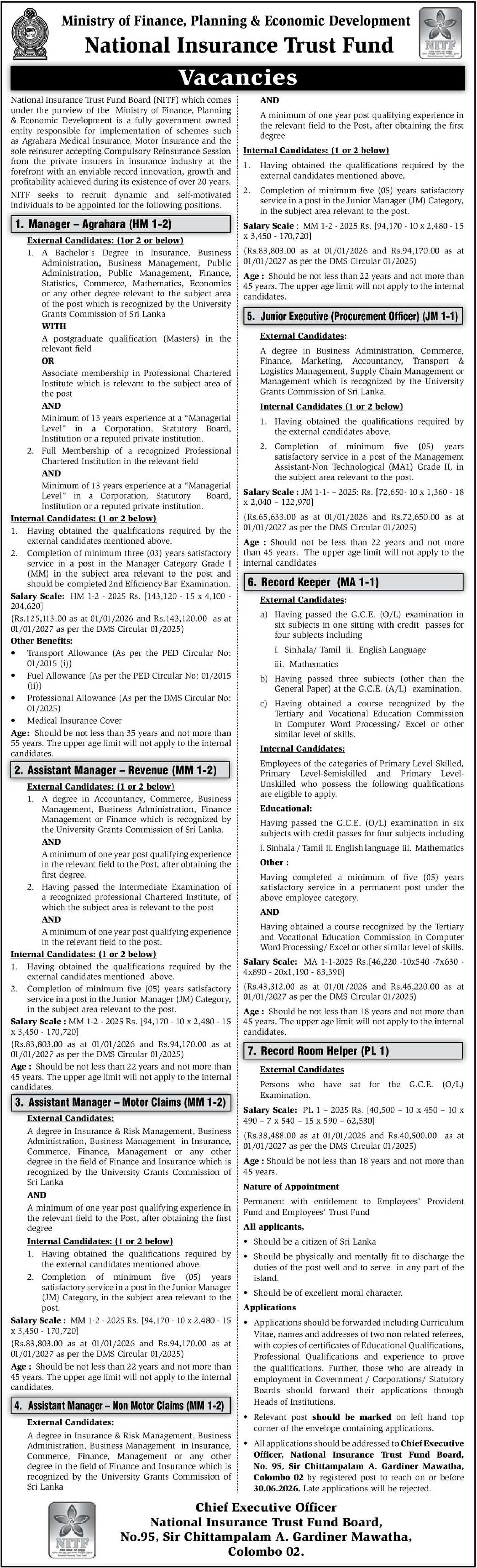 National Insurance Trust Fund NITF Vacancies 2026