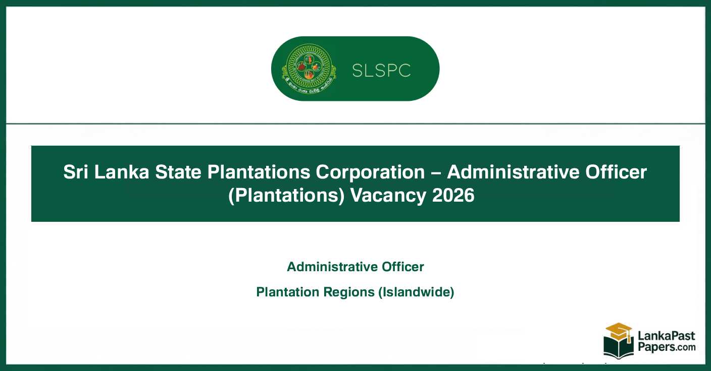 Administrative Officer Vacancy 2026 Sri Lanka SLSPC
