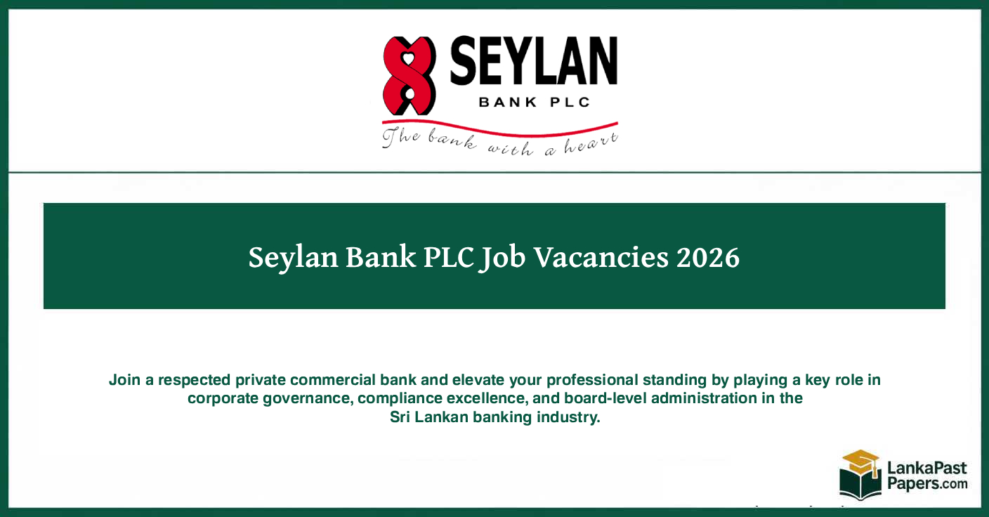 Seylan Bank Assistant Manager Company Secretariat Vacancy 2026 Sri Lanka