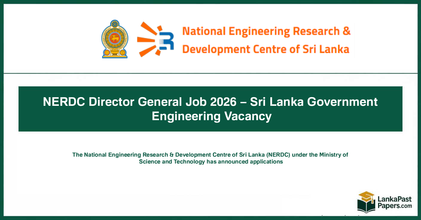 NERDC Director General Job 2026 – Sri Lanka Government Engineering Vacancy