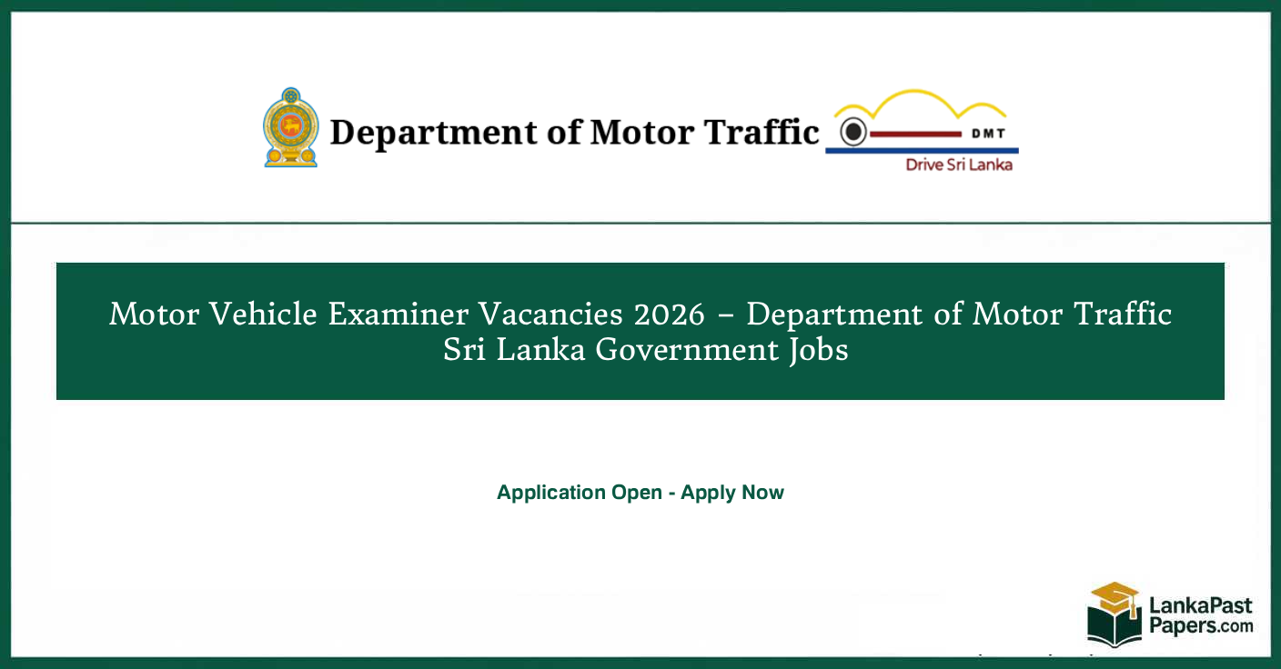 Motor Vehicle Examiner Government Job Application Open 2026