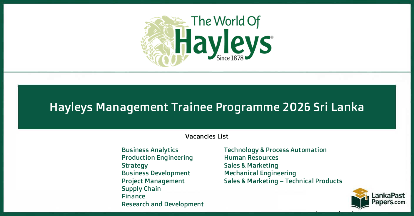 Hayleys Management Trainee Programme 2026 Sri Lanka – Graduate Jobs